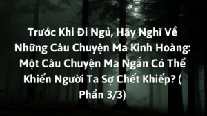 Trước Khi Đi Ngủ, Hãy Nghĩ Về Những Câu Chuyện Ma Kinh Hoàng: Một Câu Chuyện Ma Ngắn Có Thể Khiến Người Ta Sợ Chết Khiếp? ( Phần 3/3)-Weibo24h.com